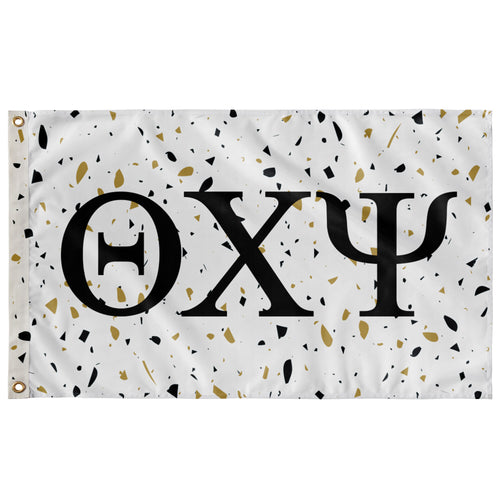 Theta Chi Psi Terrazzo Gold Sorority Flag