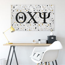Load image into Gallery viewer, Theta Chi Psi Terrazzo Gold Sorority Flag