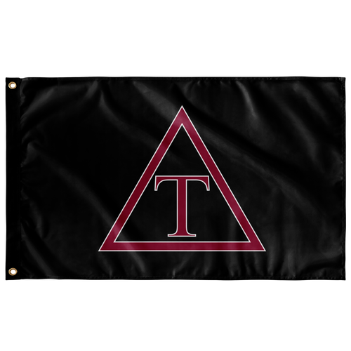 Triangle Flag - Black, Old Rose, White