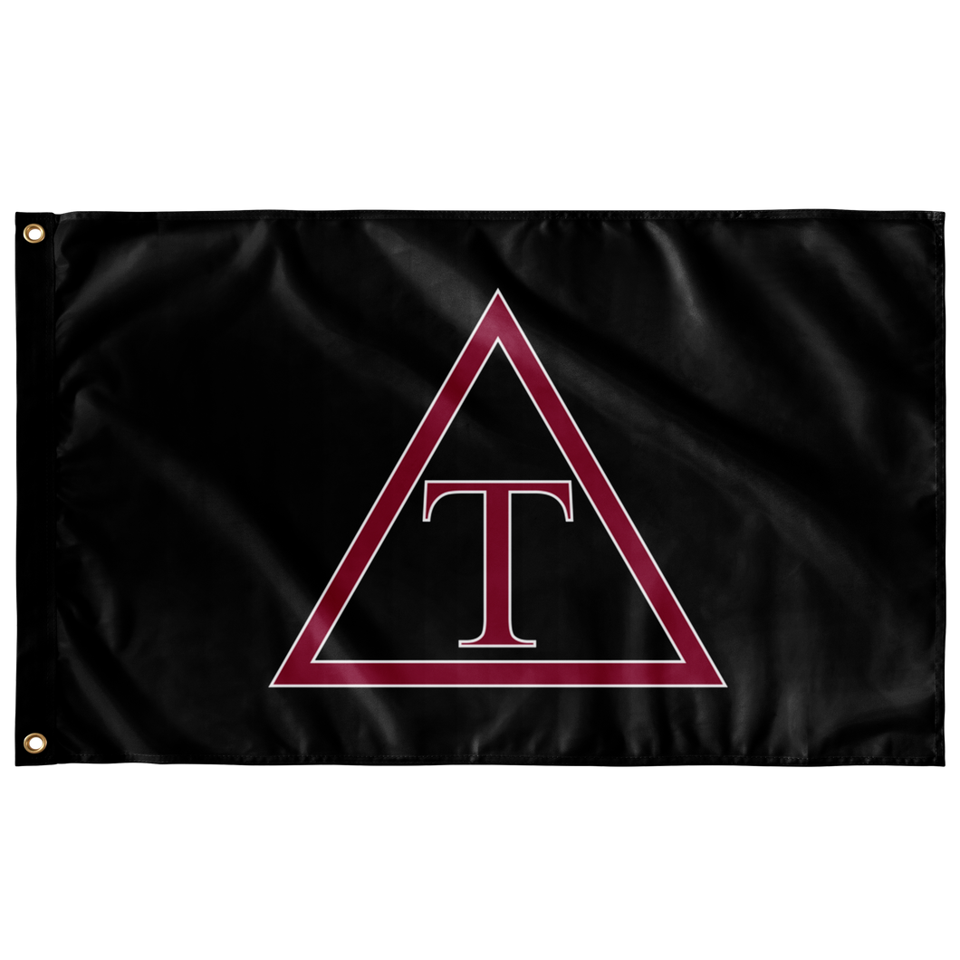 Triangle Flag - Black, Old Rose, White
