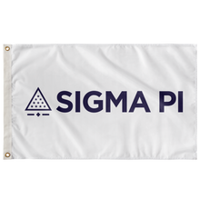 Load image into Gallery viewer, Sigma Pi Logomark Fraternity Flag - White &amp; Purple