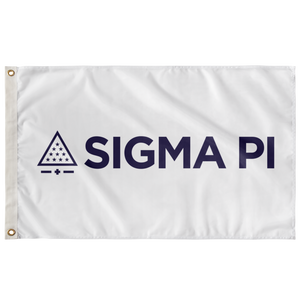Sigma Pi Logomark Fraternity Flag - White & Purple