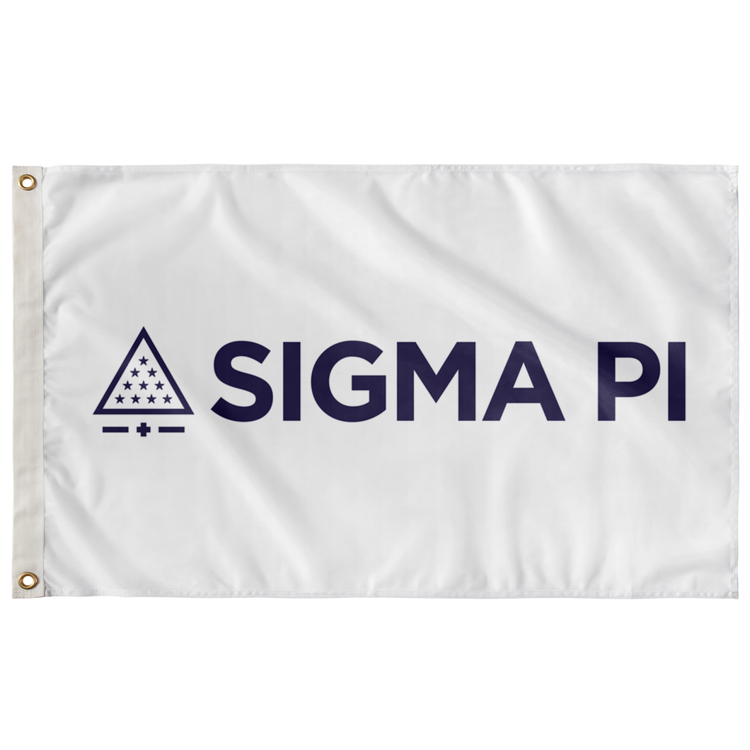 Sigma Pi Logomark Fraternity Flag - White & Purple