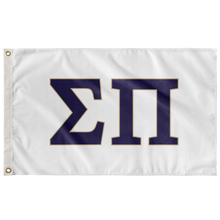 Load image into Gallery viewer, Sigma Pi Fraternity Flag - White, Purple &amp; Gold