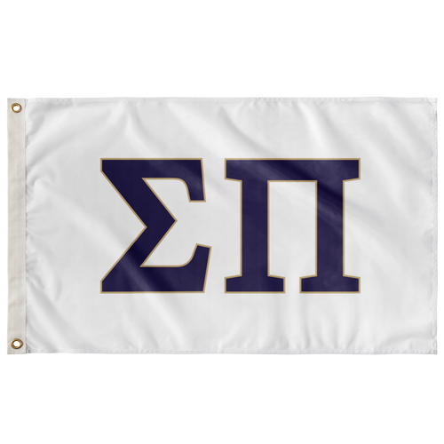 Sigma Pi Fraternity Flag - White, Purple & Gold