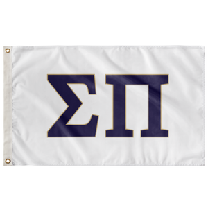 Sigma Pi Fraternity Flag - White, Purple & Gold
