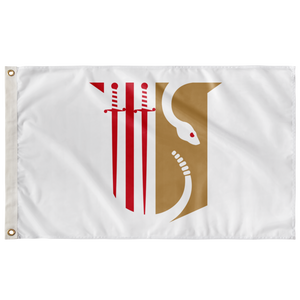 Theta Chi Fraternity Symbol Flag - White, Red & Gold