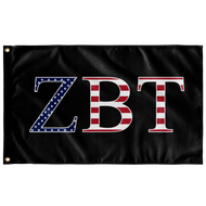 Zeta Beta Tau USA Flag - Black