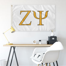 Load image into Gallery viewer, Zeta Psi Fraternity Flag - White, Light Gold &amp; Black