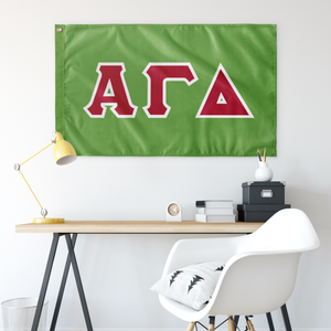 Alpha Gamma Delta Greek Block Flag - Green, Red & White