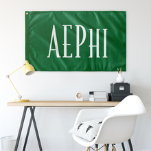 Load image into Gallery viewer, aephi Sorority Flag Green &amp; White Wall Flag