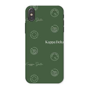 Kappa Delta Step Pattern Tough Phone Case - Dark Olive