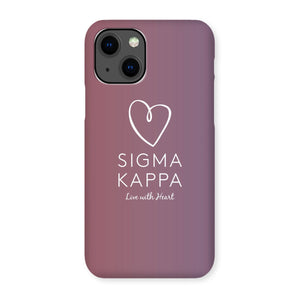 Sigma Kappa Live With Heart Gradient Snap Phone Case