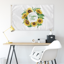 Load image into Gallery viewer, Kappa Phi Sunflower Wreath Greek Flag