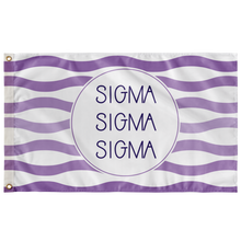 Load image into Gallery viewer, Sigma Sigma Sigma Waves Sorority Flag - Purple