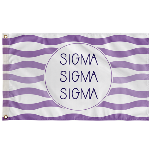 Sigma Sigma Sigma Waves Sorority Flag - Purple