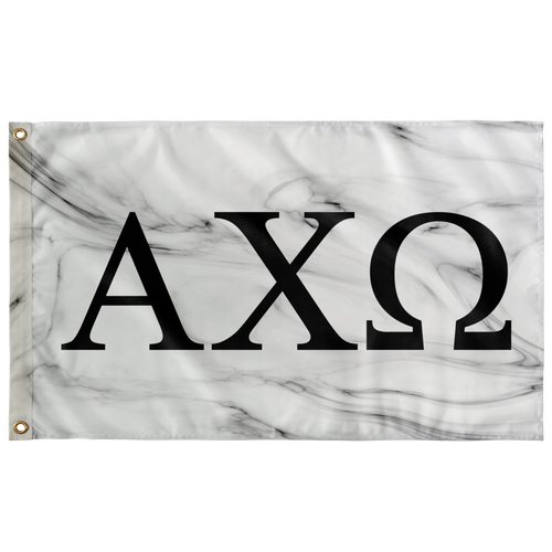 Alpha Chi Omega White Marble Sorority Flag