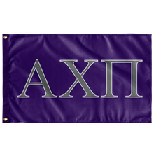 Load image into Gallery viewer, Alpha Chi Pi Fraternity Flag - Purple, Silver &amp; White