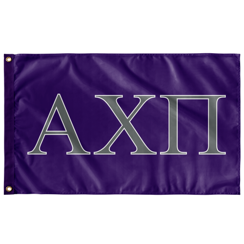 Alpha Chi Pi Fraternity Flag - Purple, Silver & White