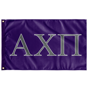 Alpha Chi Pi Fraternity Flag - Purple, Silver & White