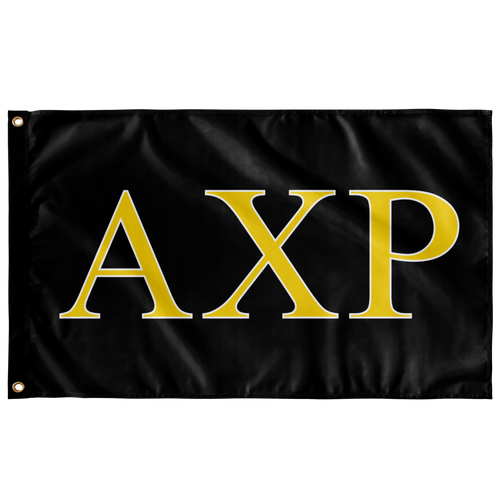 Alpha Chi Rho Fraternity Flag - Black, Maize & White