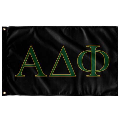 Alpha Delta Phi Fraternity Flag - Black, Dark Green & Gold