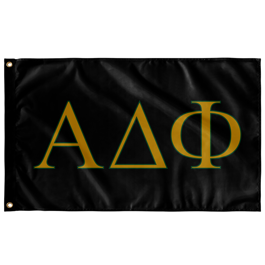 Alpha Delta Phi Fraternity Flag - Black, Gold & Dark Green