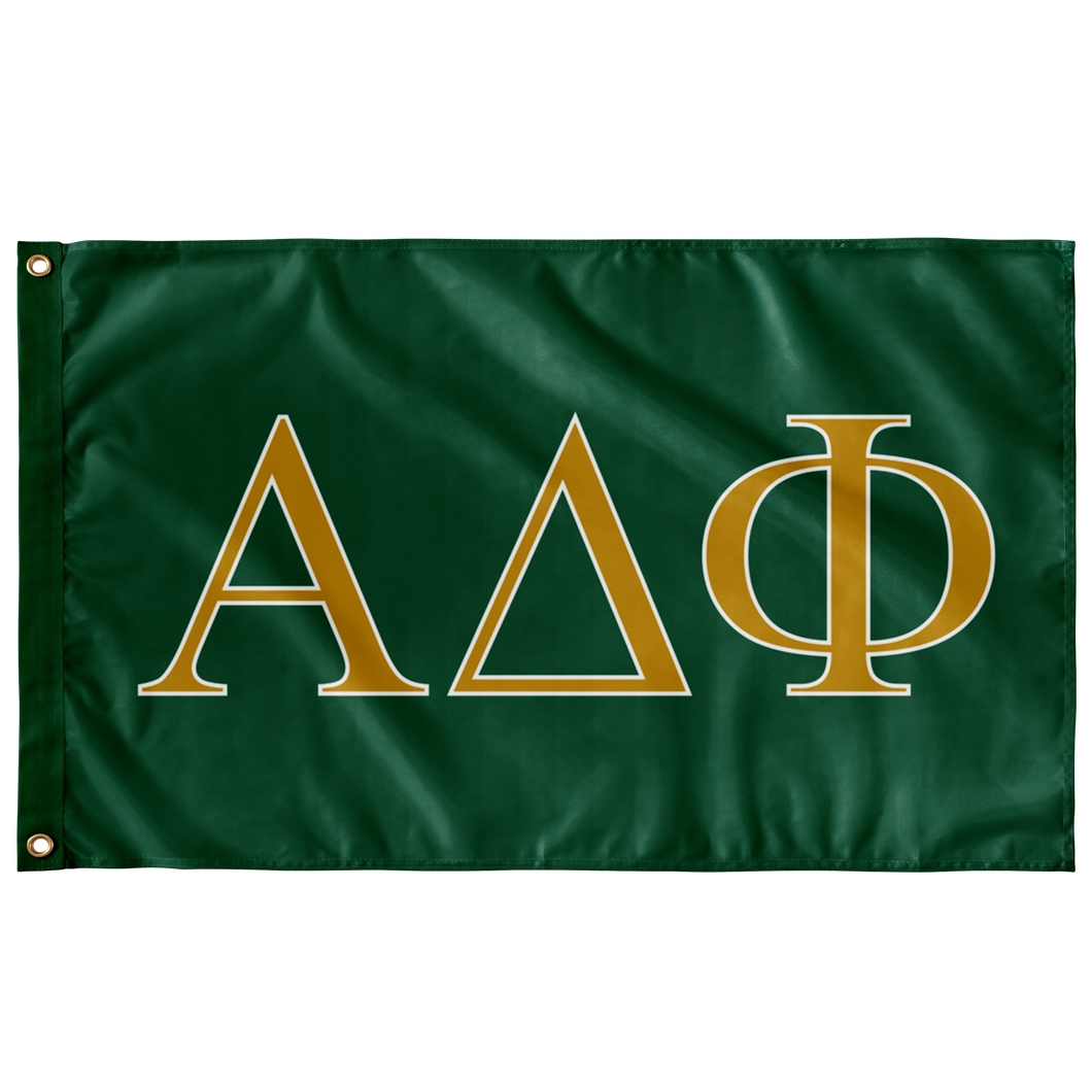 Alpha Delta Phi Fraternity Flag - Green, Gold & White