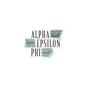 Alpha Epsilon Phi Logo With Green Sticker