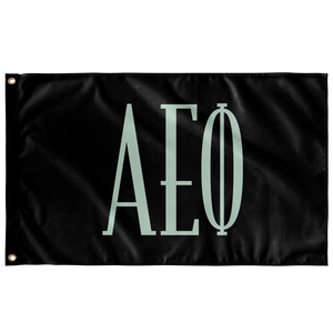 Alpha Epsilon Phi Sorority Flag - Black and Pale Green