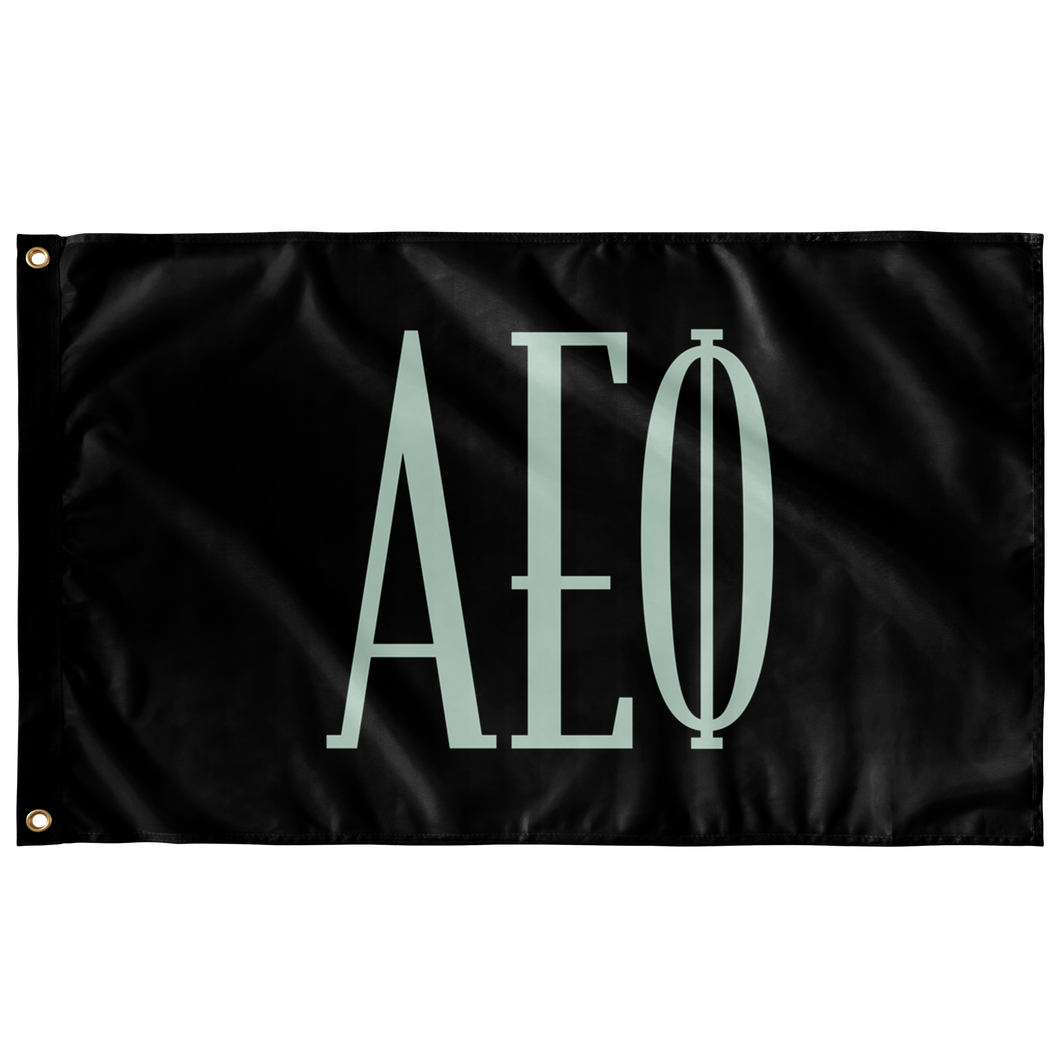 Alpha Epsilon Phi Sorority Flag - Black and Pale Green