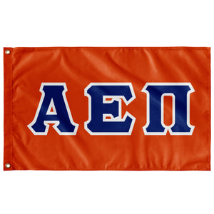 Alpha Epsilon Pi Greek Block Flag - Orange, Royal & White