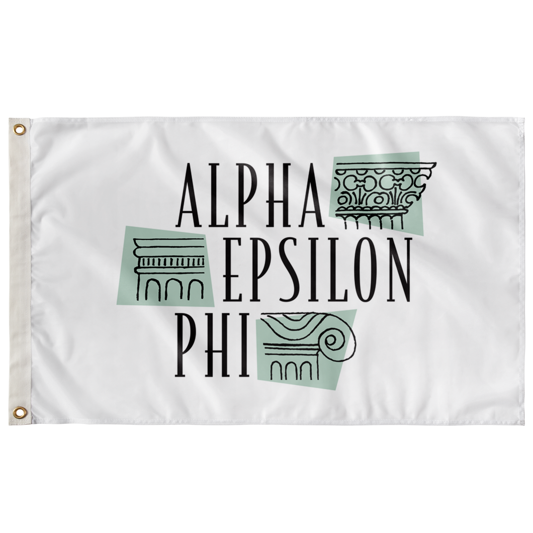 Alpha Epsilon Phi Logo With Green Sorority Flag