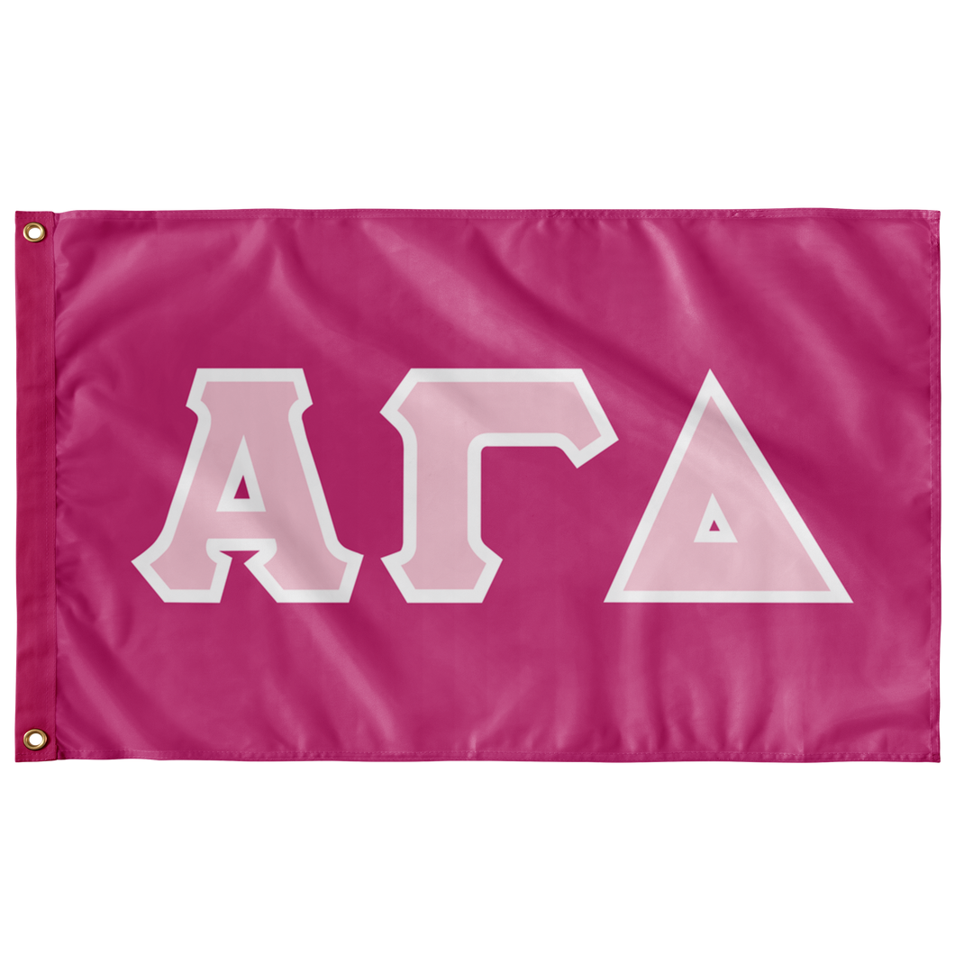 Alpha Gamma Delta Greek Block Flag - Barbie Pink