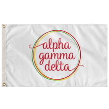 Load image into Gallery viewer, Alpha Gamma Delta Logo Sorority Flag - White