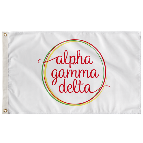 Alpha Gamma Delta Logo Sorority Flag - White