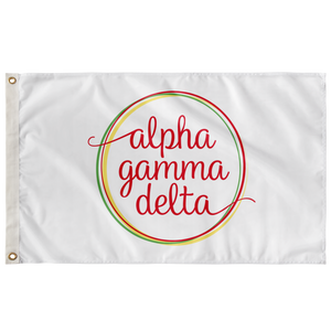 Alpha Gamma Delta Logo Sorority Flag - White