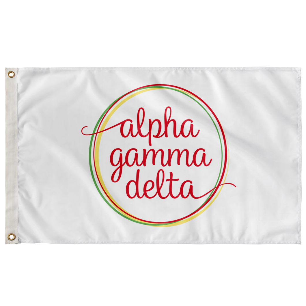 Alpha Gamma Delta Logo Sorority Flag - White