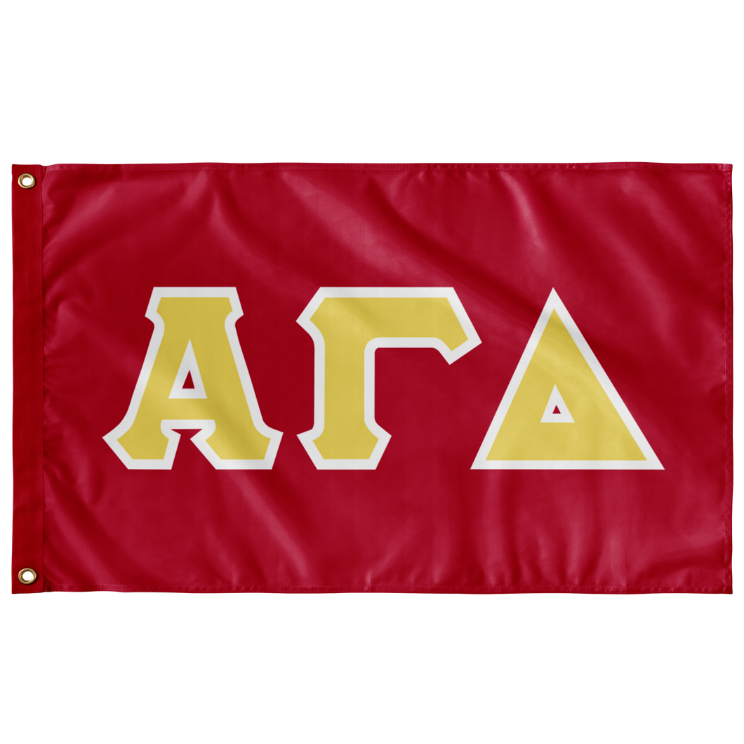 Alpha Gamma Delta Greek Block Flag - Red, Buff & White