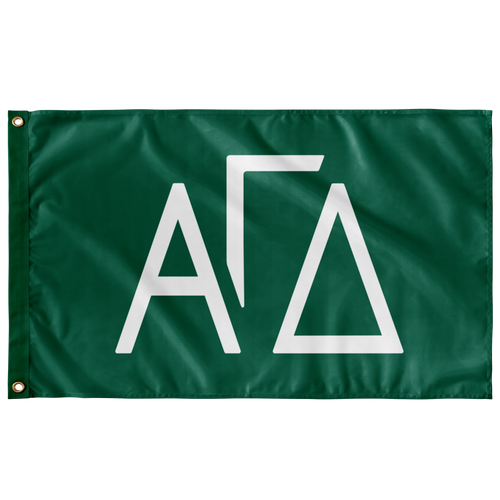 Alpha Gamma Delta Greek Letters Sorority Flag - Secondary Green & White