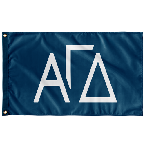 Alpha Gamma Delta Greek Letters Sorority Flag - Steel Blue & White