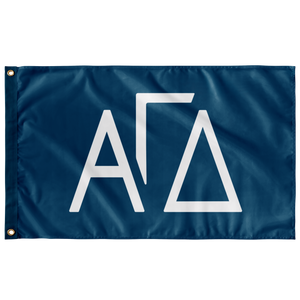 Alpha Gamma Delta Greek Letters Sorority Flag - Steel Blue & White