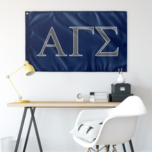 Load image into Gallery viewer, Alpha Gamma Sigma Fraternity Flag - Royal, Silver &amp; White