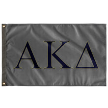 Load image into Gallery viewer, Alpha Kappa Delta Fraternity Flag - Silver Grey, Navy &amp; Tan
