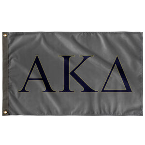 Alpha Kappa Delta Fraternity Flag - Silver Grey, Navy & Tan