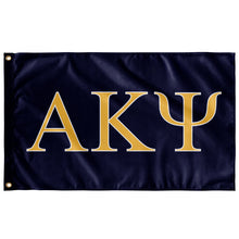 Load image into Gallery viewer, Alpha Kappa Psi Fraternity Flag - Navy, Bright Yellow &amp; White