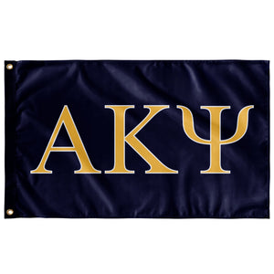 Alpha Kappa Psi Fraternity Flag - Navy, Bright Yellow & White