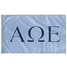 Load image into Gallery viewer, Alpha Omega Epsilon Sorority Flag - Oxford Blue, Colonial Blue &amp; White