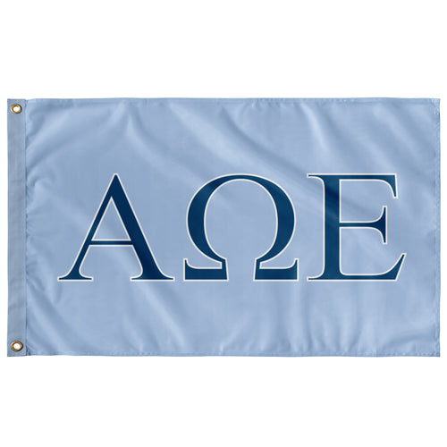 Alpha Omega Epsilon Sorority Flag - Oxford Blue, Colonial Blue & White