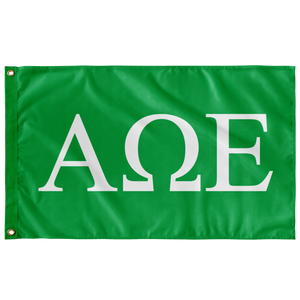 Alpha Omega Epsilon Flag - Green and White